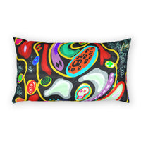 Abstract Neon Doodle Pillow Sham — Colorful Psychedelic Cotton Throw
