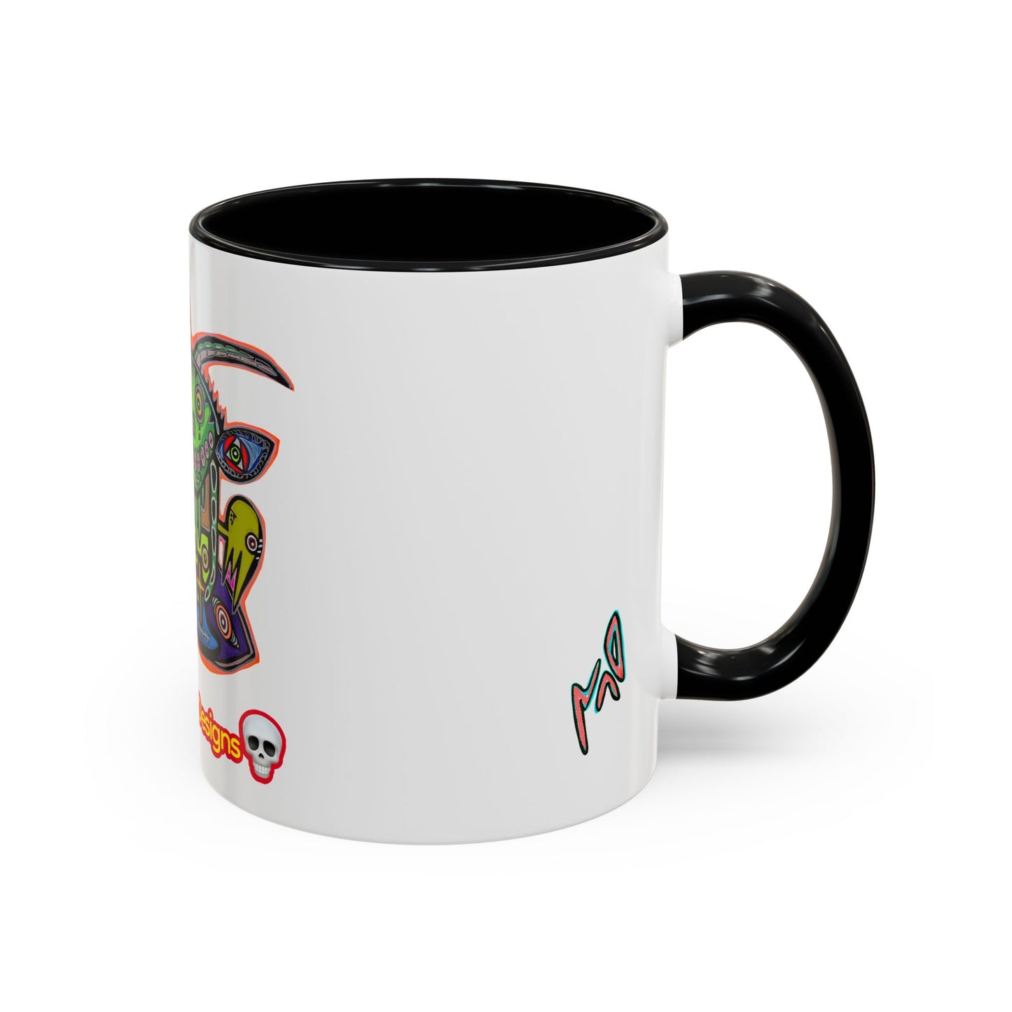 Colorful RYDER.   Abstract Jester Accent Coffee Mug — MovinchiArtDesigns