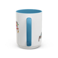 Colorful Tribal Mask Coffee Mug — Vibrant Skull Art Accent Mug (11/15oz)