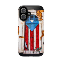 Puerto Rican Flag Phone Case - Rustic Coquí Door Design Tough Case