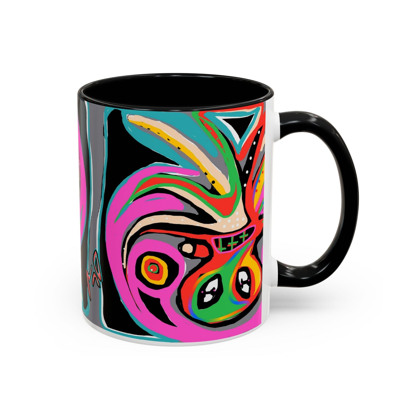 Abstract Neon octopussy Coffee Mug — Colorful Pop Art Accent Mug (11/15oz)