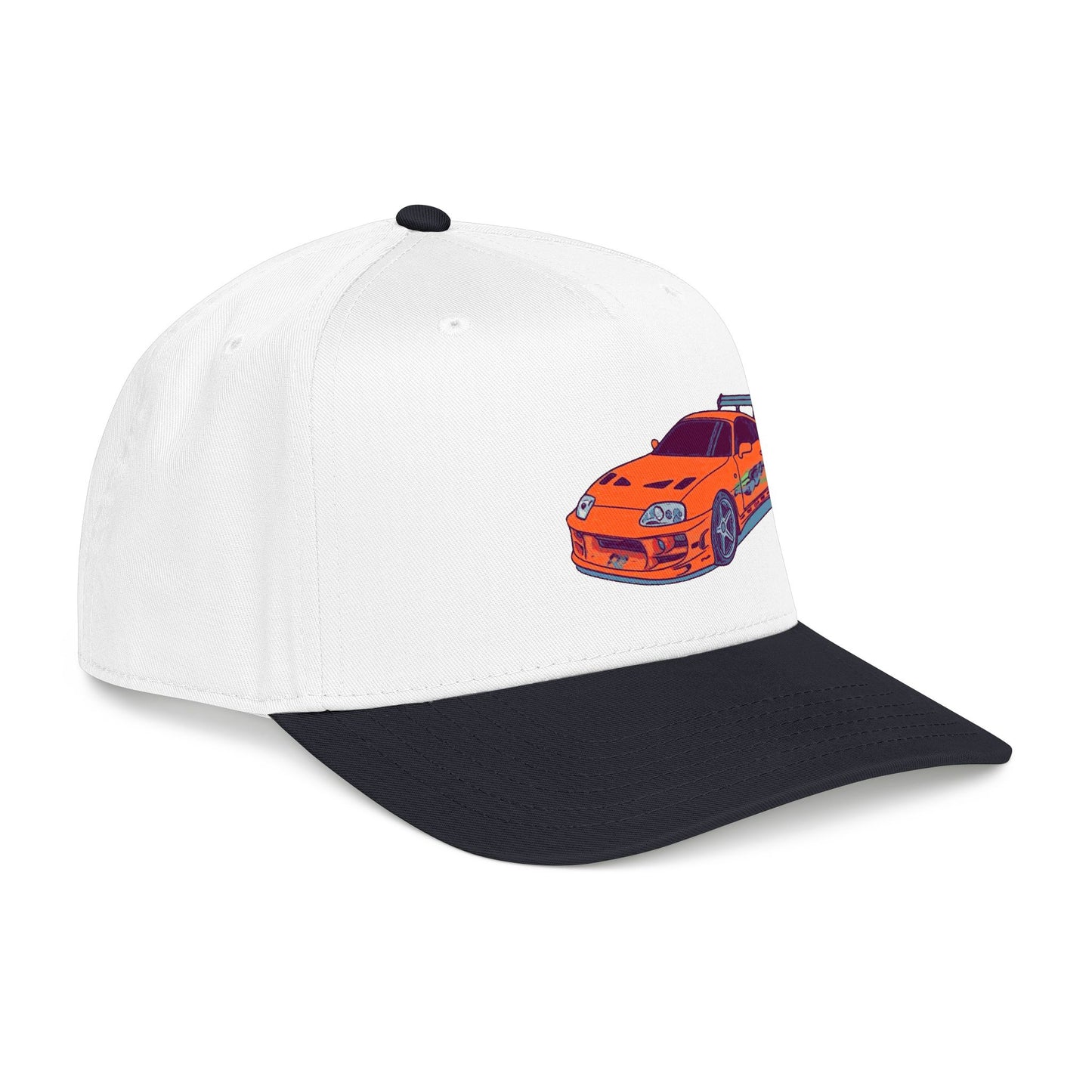 2JZ.  Retro Orange Sports Car Baseball Cap — Vintage JDM Supra Snapback