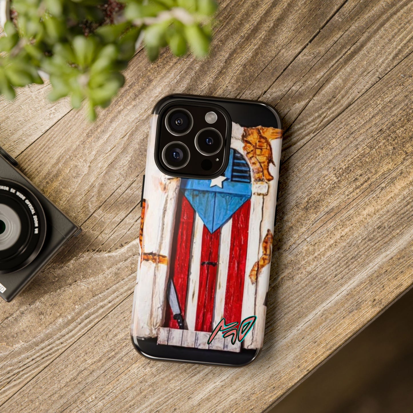 Puerto Rican Flag Phone Case - Rustic Coquí Door Design Tough Case