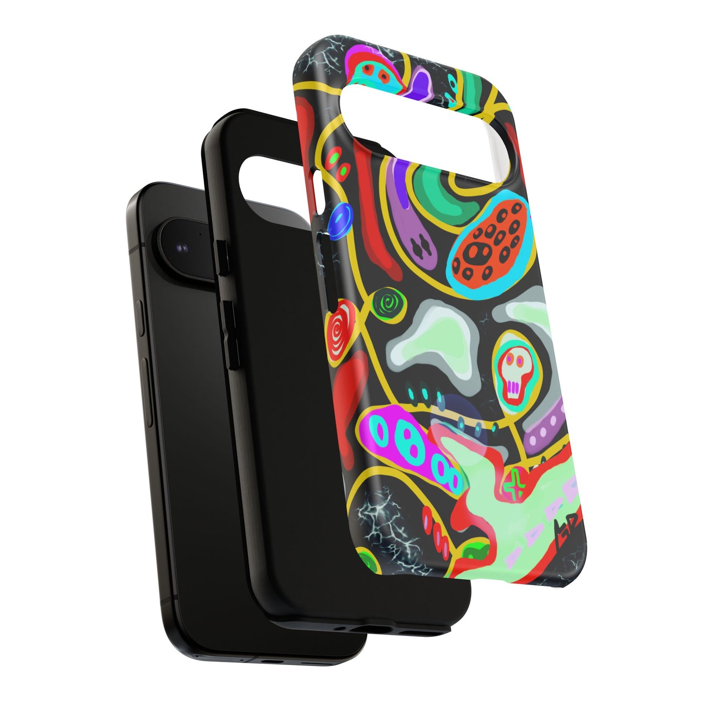 CRAZY4  Abstract Neon Skull Phone Case — Colorful Psychedelic Protective Cover