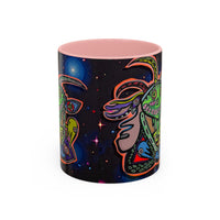 Psychedelic RYDER2.0   Space Goat Accent Coffee Mug — Colorful Cosmic Animal Art (11/15oz)