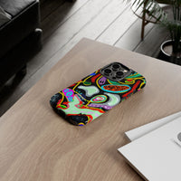 CRAZY4  Abstract Neon Skull Phone Case — Colorful Psychedelic Protective Cover