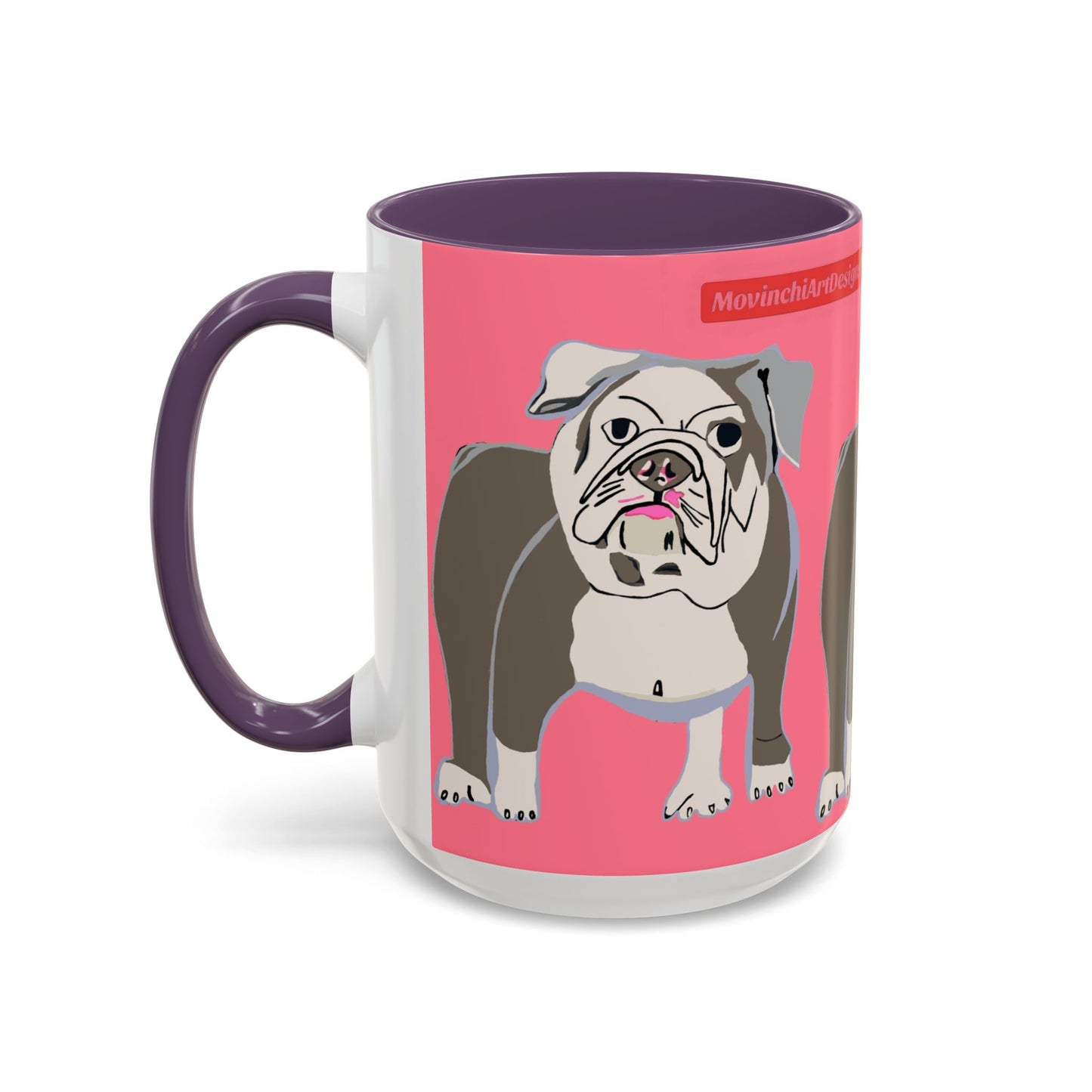 Bulldog Accent Coffee Mug — Cute Pink Dog Lover Mug (11/15oz)