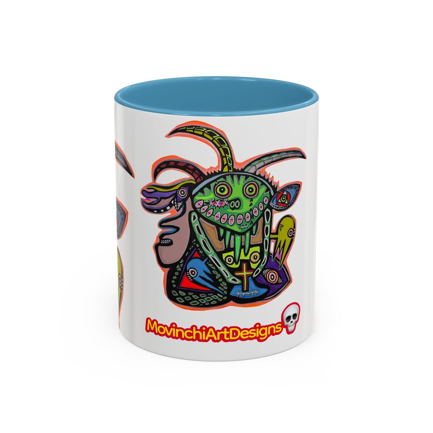Colorful RYDER.   Abstract Jester Accent Coffee Mug — MovinchiArtDesigns