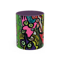 AbstractCONCERT.   Pop Art Coffee Mug — Colorful Faces Accent Mug (11/15 oz)