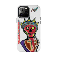 Artistic Crown KING GRAY  Skull Tough Phone Case — Colorful Abstract Guardian Design