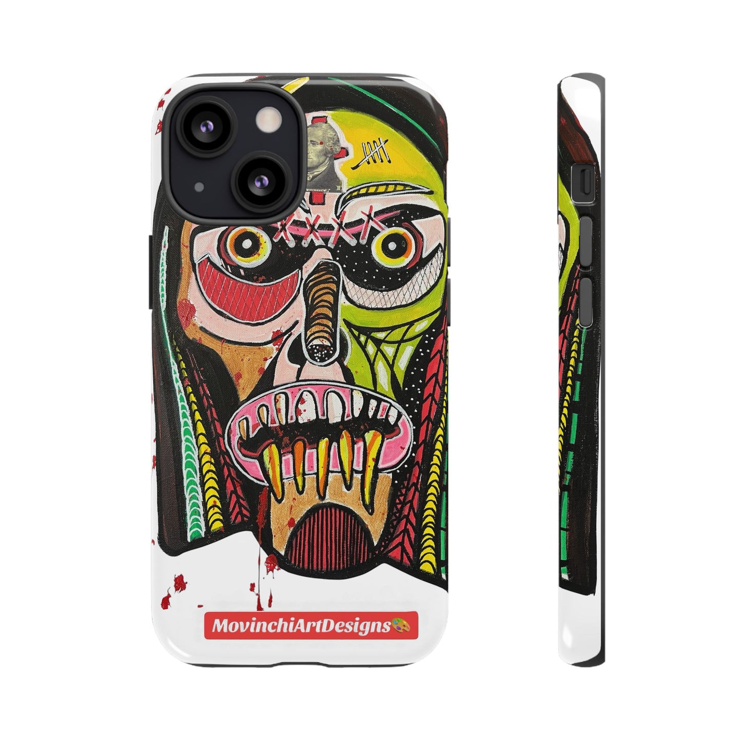 KUNTA.  Abstract Tribal Skull Phone Case — Colorful Street Art Protective Cover