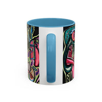 Abstract Neon DEPRESSION2.0   Monster Coffee Mug — Colorful Surreal Art Accent Mug (11/15oz)