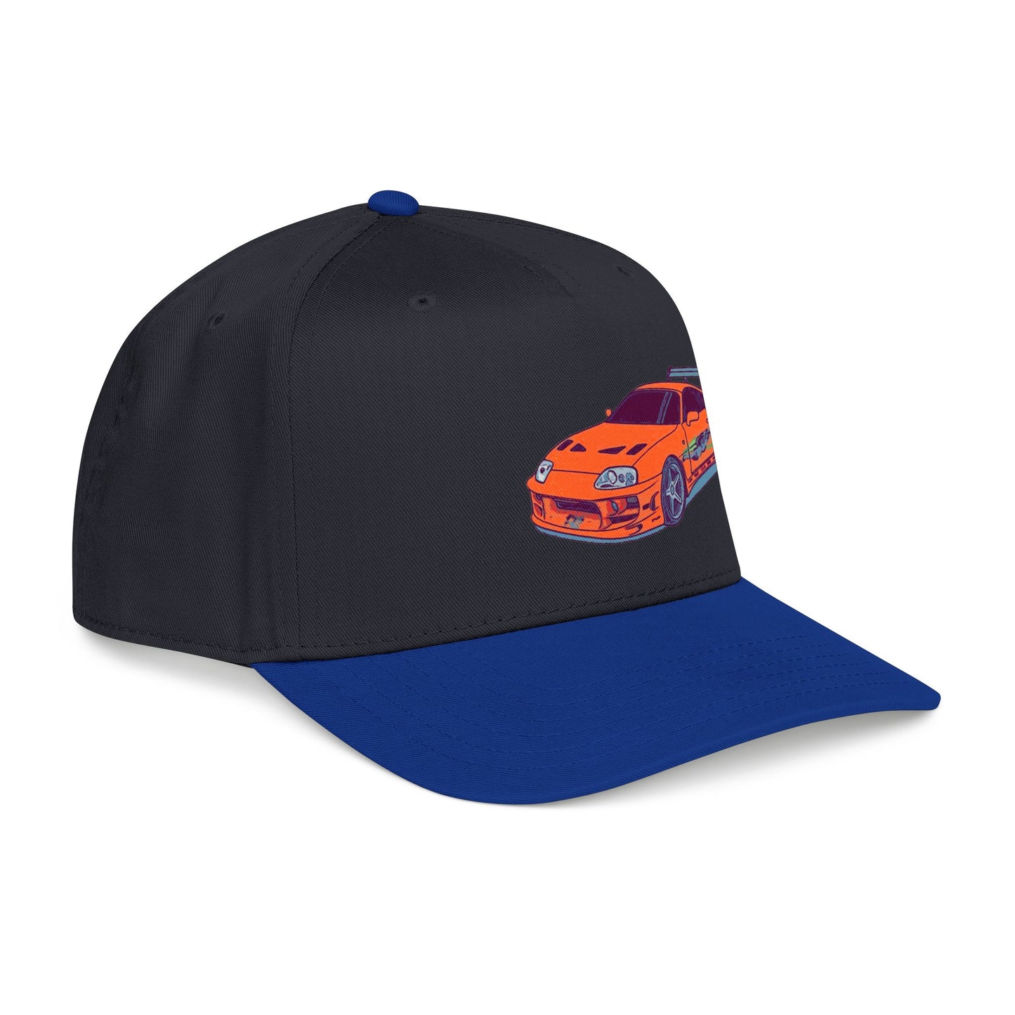 2JZ.  Retro Orange Sports Car Baseball Cap — Vintage JDM Supra Snapback