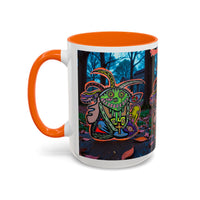 RYDER4.0  Psychedelic Forest Accent Coffee Mug – Colorful Trippy Creature Design (11/15oz)