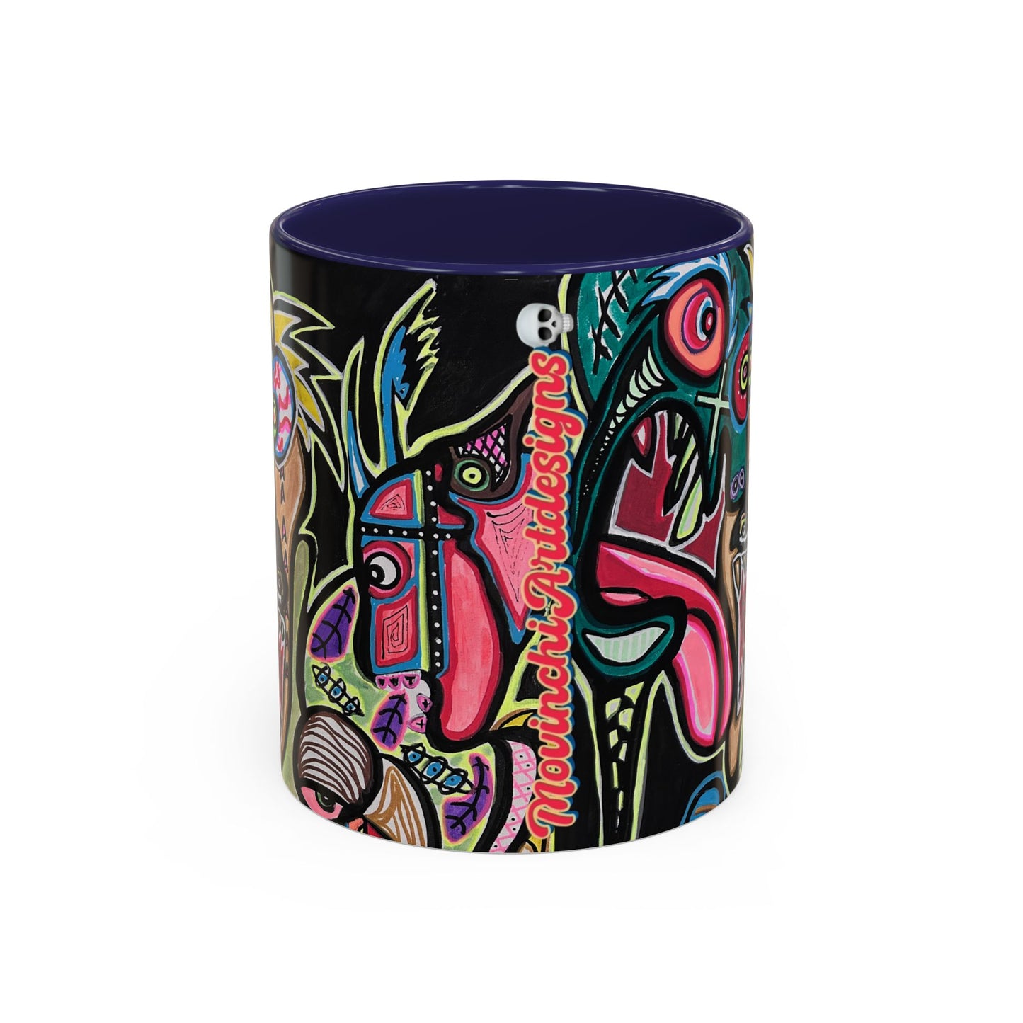 Abstract Neon DEPRESSION2.0   Monster Coffee Mug — Colorful Surreal Art Accent Mug (11/15oz)