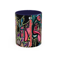 Abstract Neon DEPRESSION2.0   Monster Coffee Mug — Colorful Surreal Art Accent Mug (11/15oz)