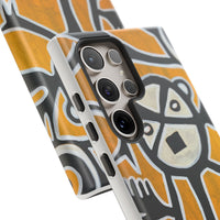 Abstract TAINO  Tribal Art Phone Case – Bold Orange Graphic Protective Cover