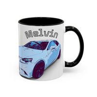 MELVIN.  Personalized Car Coffee Mug — 'Melvin' Sports Car Accent Mug (11/15oz)