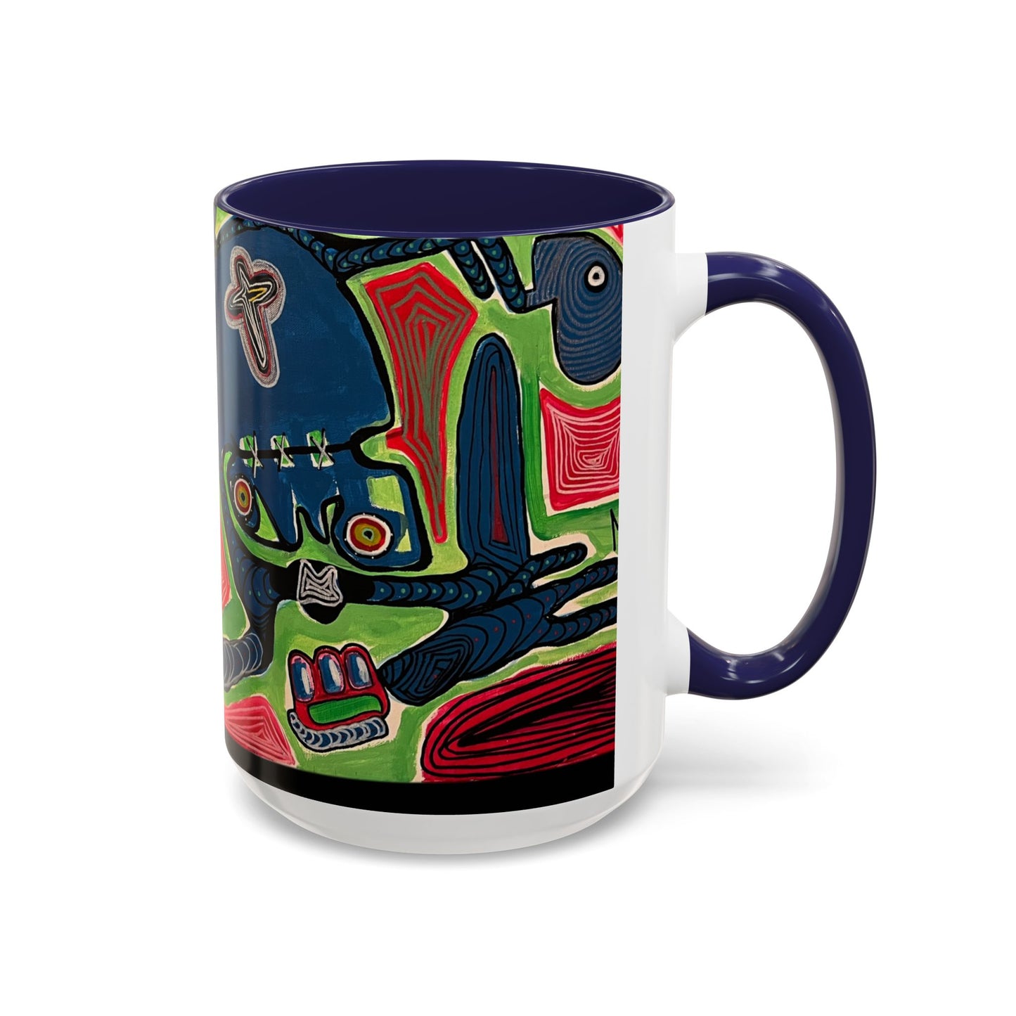AFTER LIFE2.0  Abstract Neon Doodle Coffee Mug — Colorful Surreal Art Accent Mug (11/15oz)