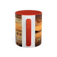 Sunset Harbor Coffee Mug — Golden Beach Sunrise Accent Mug (11/15oz)