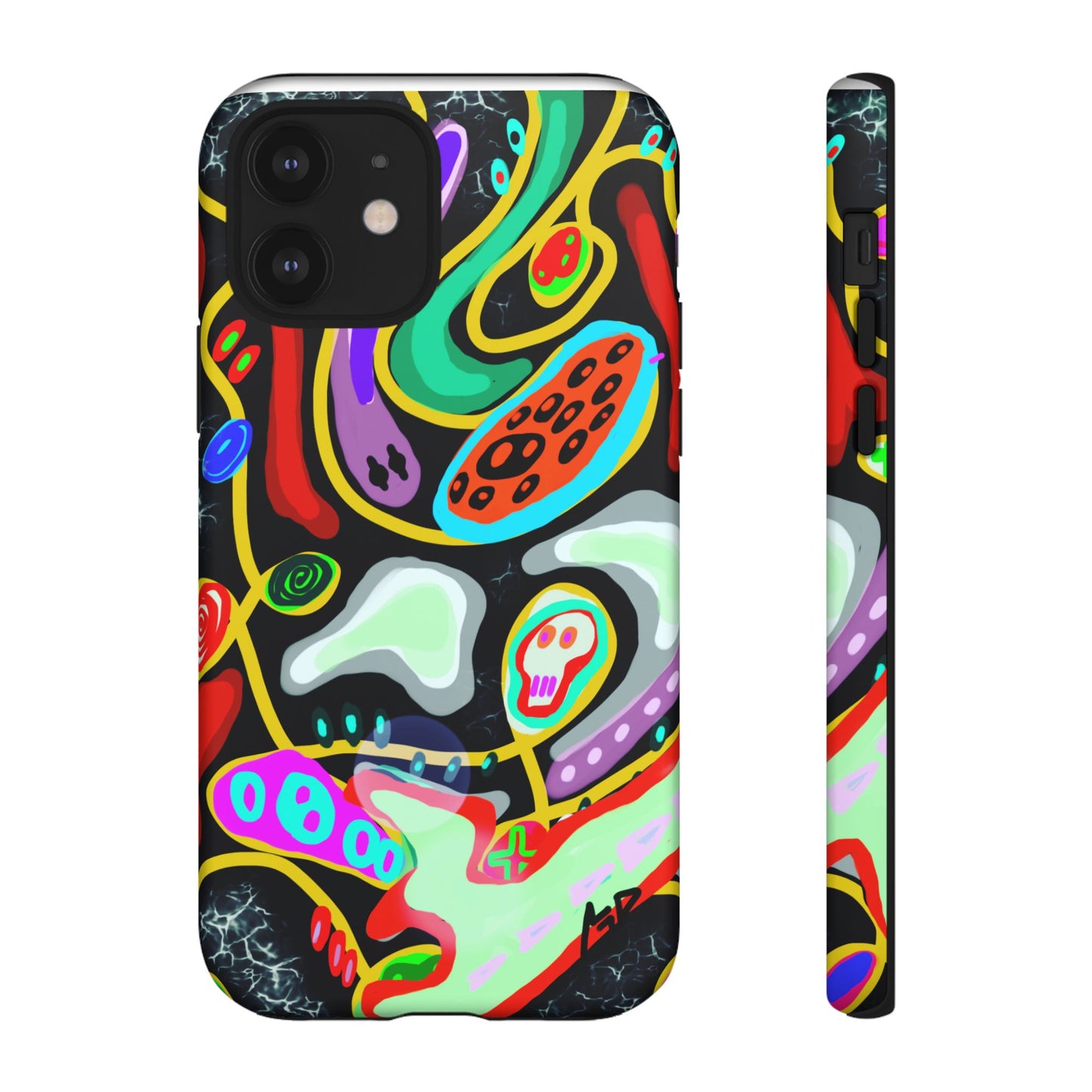 CRAZY4  Abstract Neon Skull Phone Case — Colorful Psychedelic Protective Cover