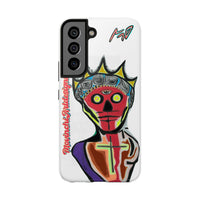 Artistic Crown KING GRAY  Skull Tough Phone Case — Colorful Abstract Guardian Design