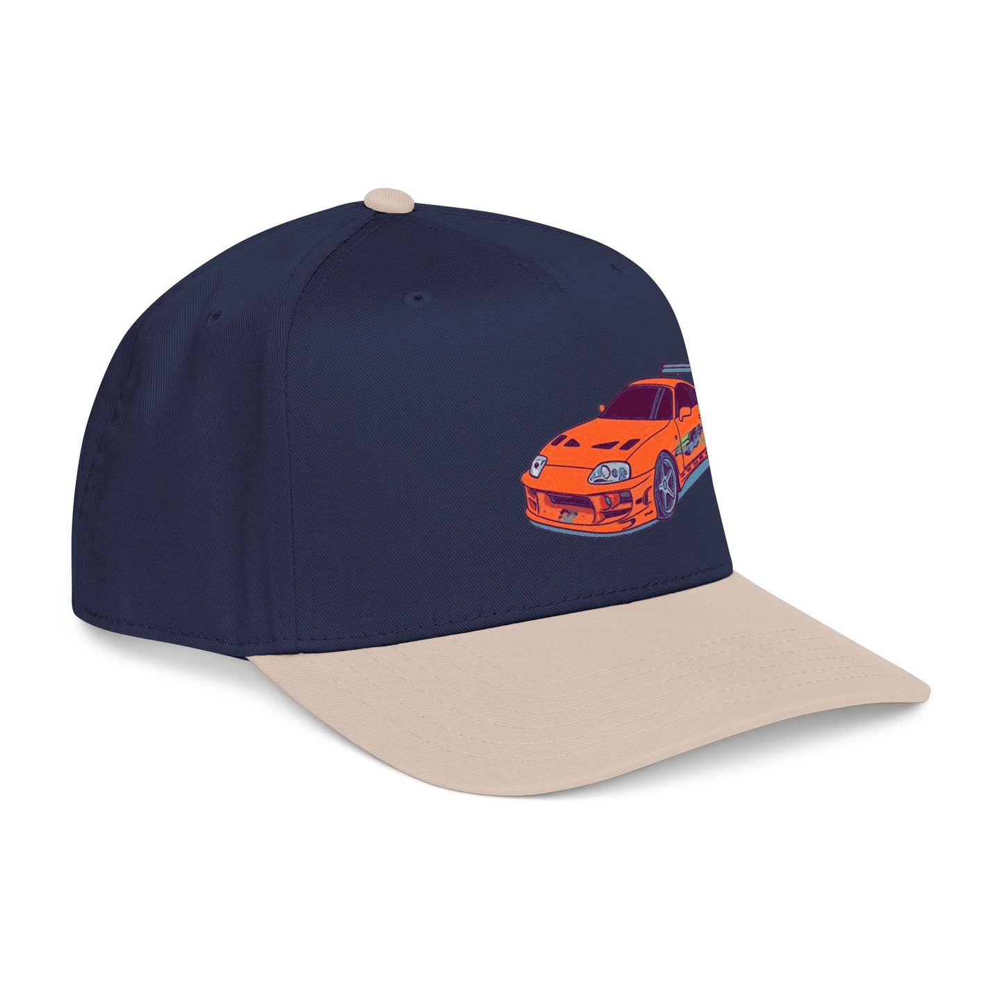 2JZ.  Retro Orange Sports Car Baseball Cap — Vintage JDM Supra Snapback