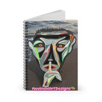 SILENCE.  Abstract Face Spiral Notebook — MovinchiArtDesigns Ruled Journal