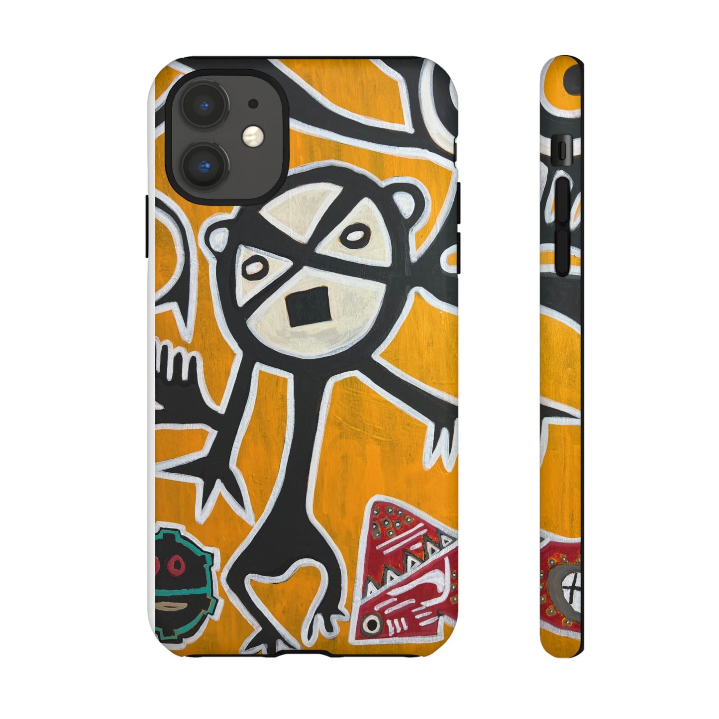 Abstract TAINO  Tribal Art Phone Case – Bold Orange Graphic Protective Cover