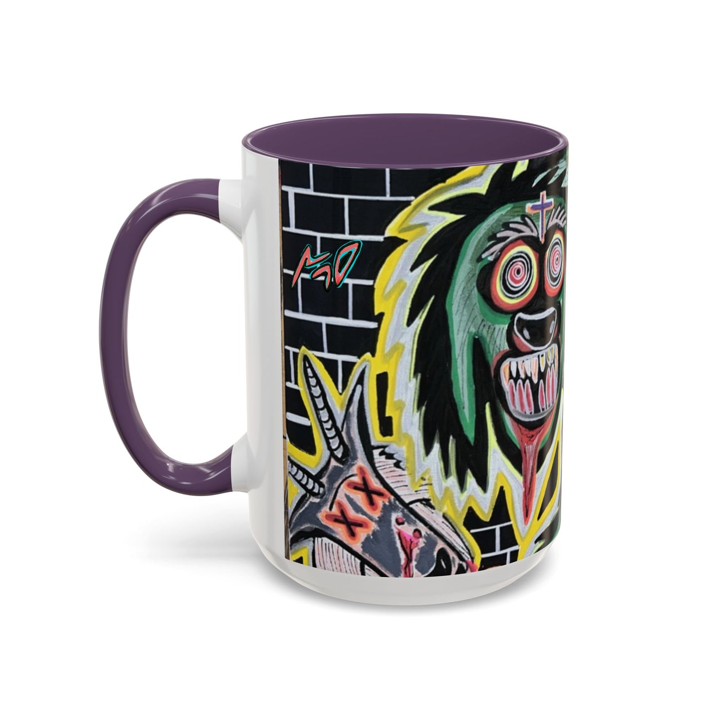 CHUPACABRAS.  Green Monster Art Coffee Mug — Spooky Neon Creature Accent Mug (11/15oz)