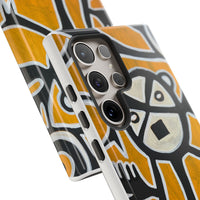 Abstract TAINO  Tribal Art Phone Case – Bold Orange Graphic Protective Cover