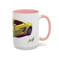 GALLARDO.  Sports Car Coffee Mug — Yellow Supercar Accent Mug (11/15oz)