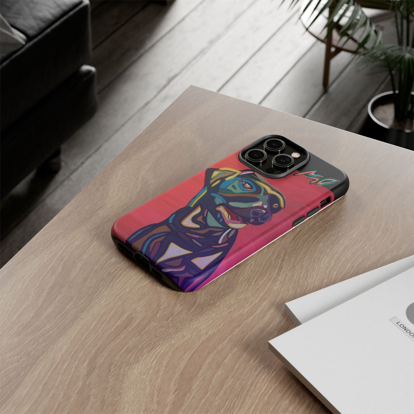 Colorful Pit LABRADOR Tough Phone Case — Vibrant Pop Art Dog Design
