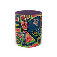 AFTER LIFE.  Abstract Tribal Art Coffee Mug — Colorful Surreal Accent Mug
