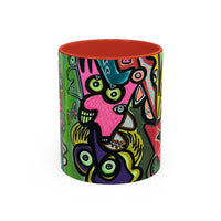 AbstractCONCERT.   Pop Art Coffee Mug — Colorful Faces Accent Mug (11/15 oz)