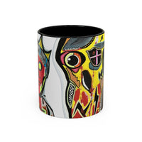 INFECTED KING.  Skull Pop Art Coffee Mug — Colorful Day of the Dead Accent Mug