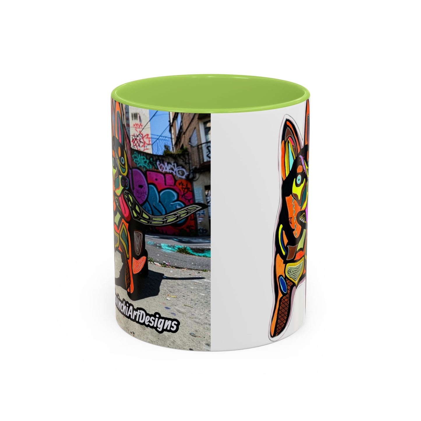 Colorful Pop Art Dog Accent Coffee Mug — Vibrant French Bulldog Design (11/15 oz)