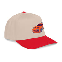 2JZ.  Retro Orange Sports Car Baseball Cap — Vintage JDM Supra Snapback