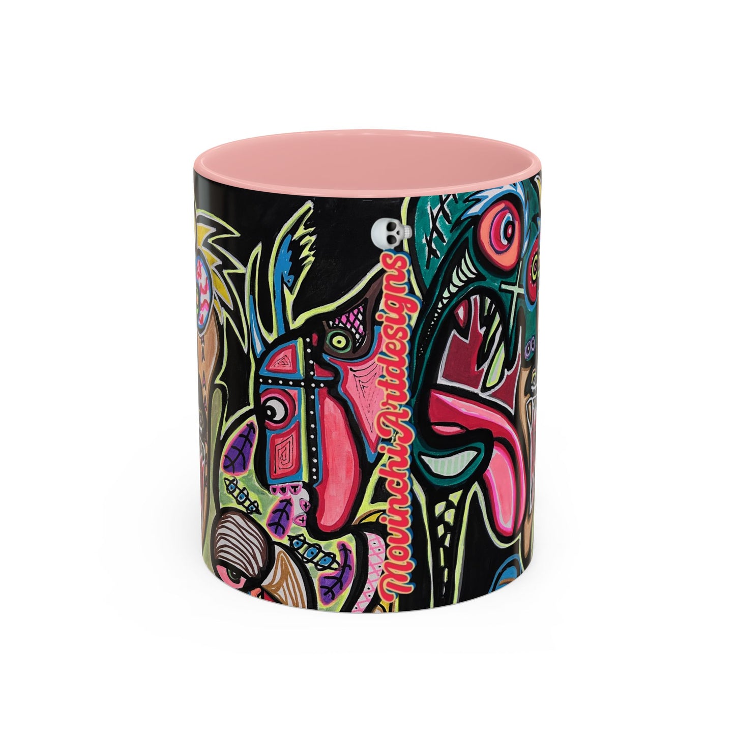 Abstract Neon DEPRESSION2.0   Monster Coffee Mug — Colorful Surreal Art Accent Mug (11/15oz)