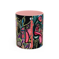 Abstract Neon DEPRESSION2.0   Monster Coffee Mug — Colorful Surreal Art Accent Mug (11/15oz)