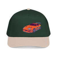 2JZ.  Retro Orange Sports Car Baseball Cap — Vintage JDM Supra Snapback