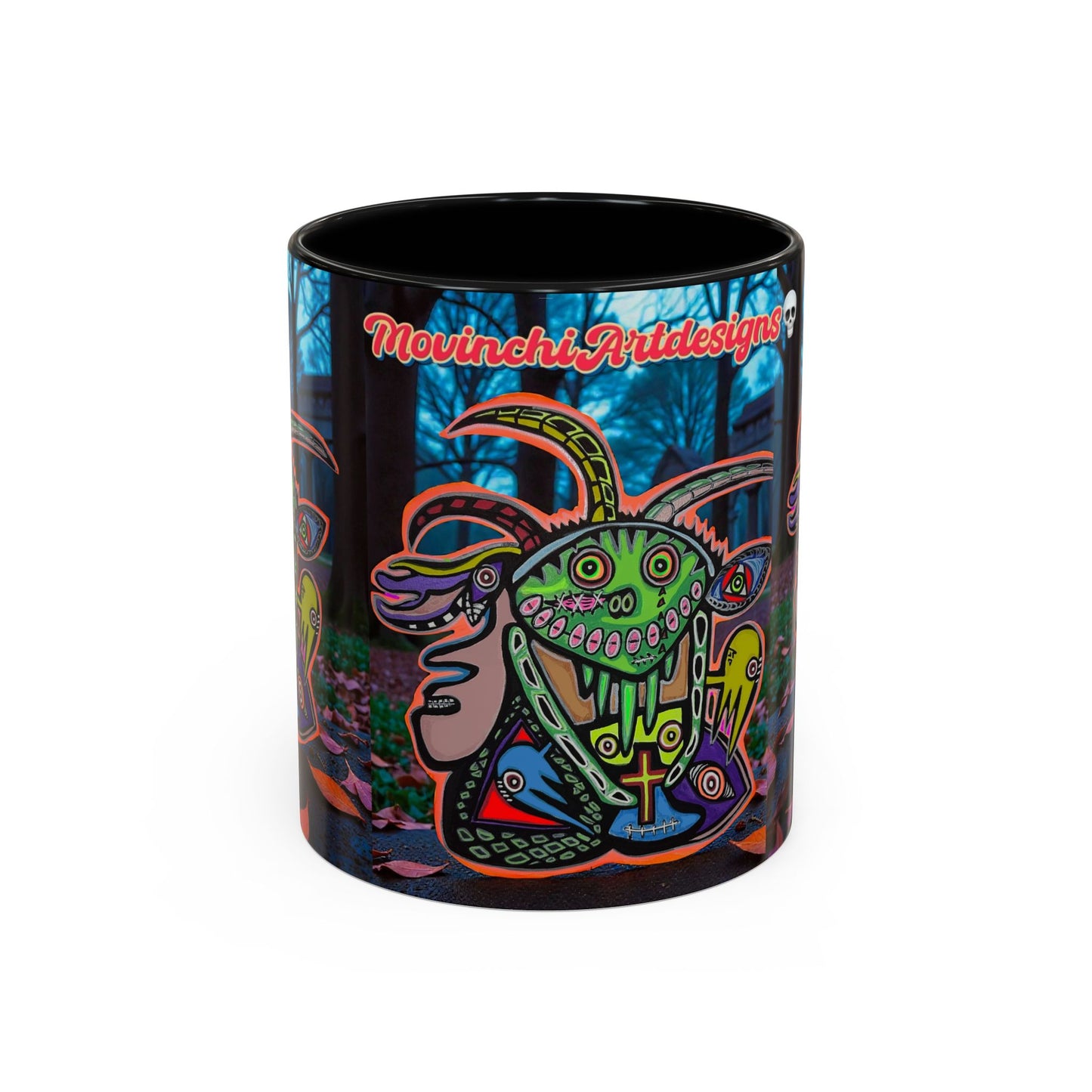 RYDER4.0  Psychedelic Forest Accent Coffee Mug – Colorful Trippy Creature Design (11/15oz)