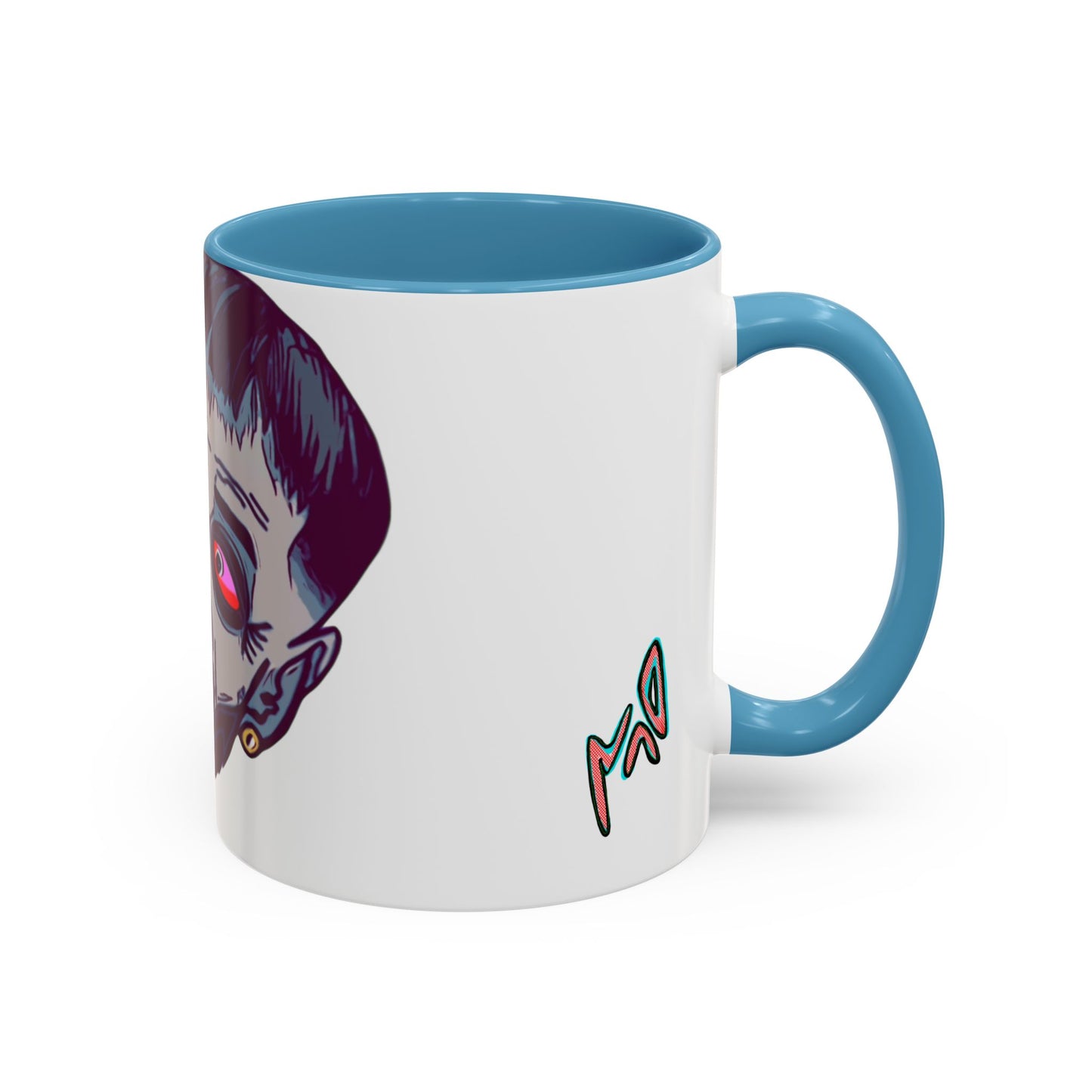 Edgy 3x  Horror Face Accent Coffee Mug (11/15oz) — 'ANAL 3X' Graphic