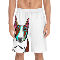 MR. Bull Terrier Swim Shorts — Colorful Pop Art Dog Board Shorts