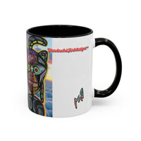 Surreal VINCENT Tribal Warrior Accent Coffee Mug — Colorful Skull Art 11/15oz