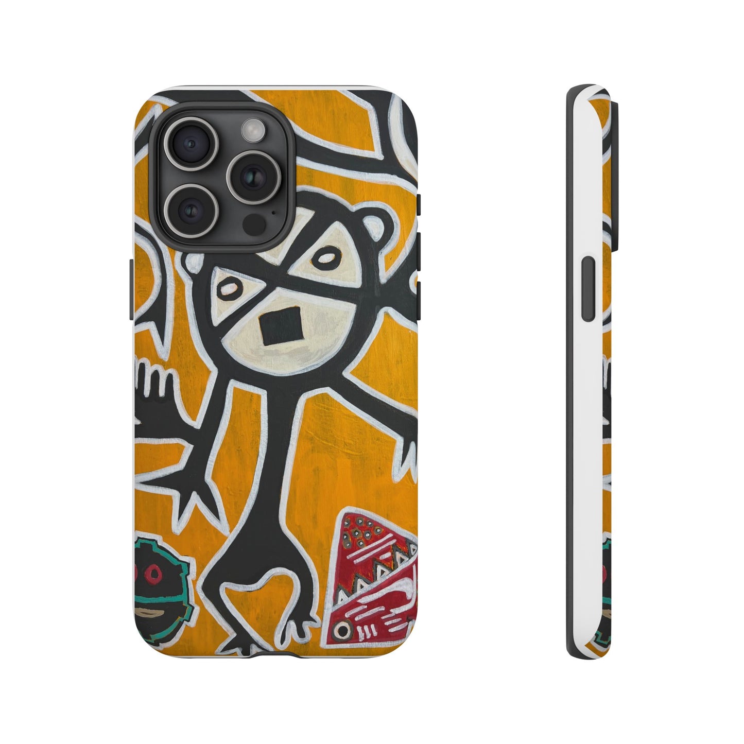 Abstract TAINO  Tribal Art Phone Case – Bold Orange Graphic Protective Cover