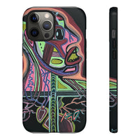 HEART ATTACK Abstract Neon Face Tough Phone Case – Vibrant Art Phone Cover