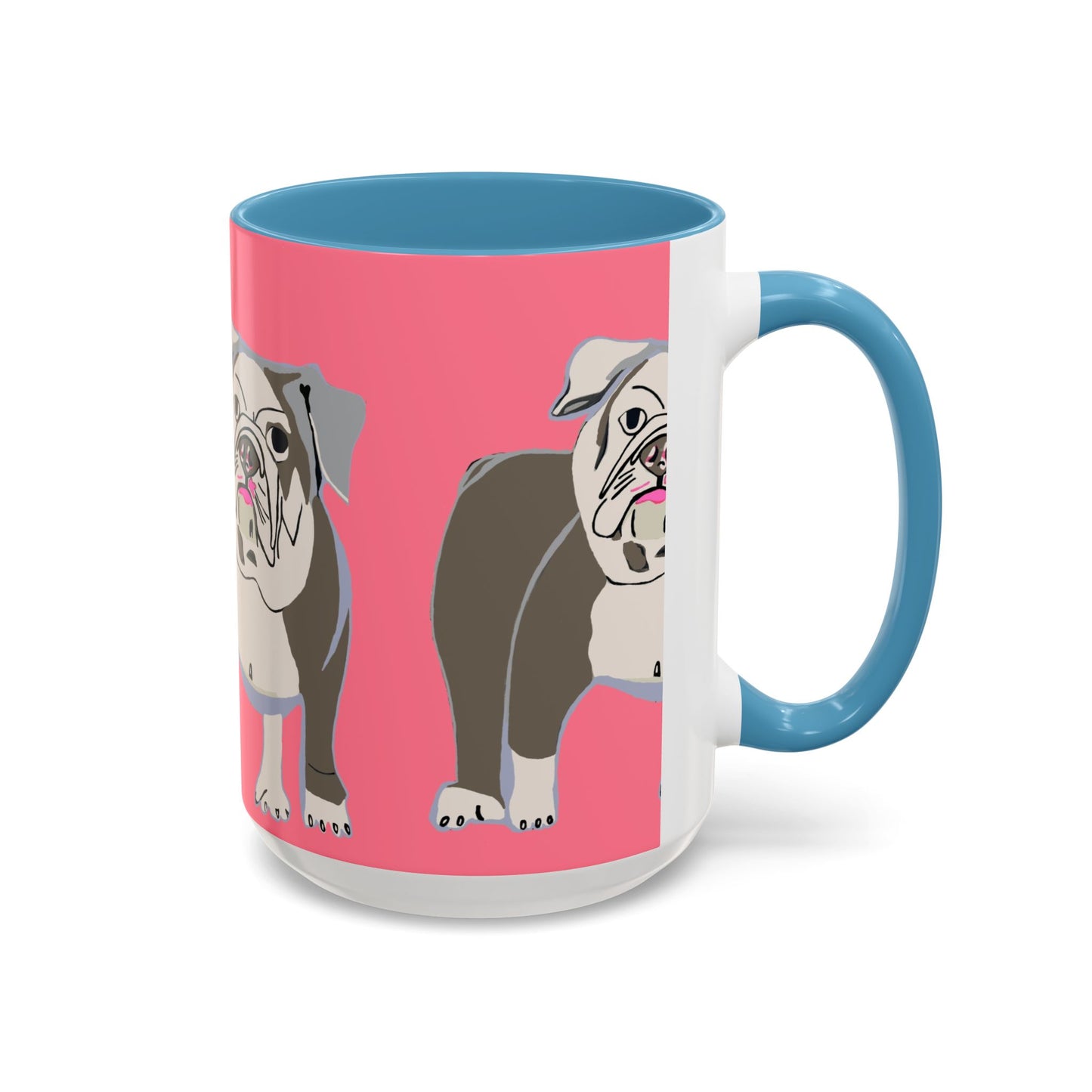 Bulldog Accent Coffee Mug — Cute Pink Dog Lover Mug (11/15oz)