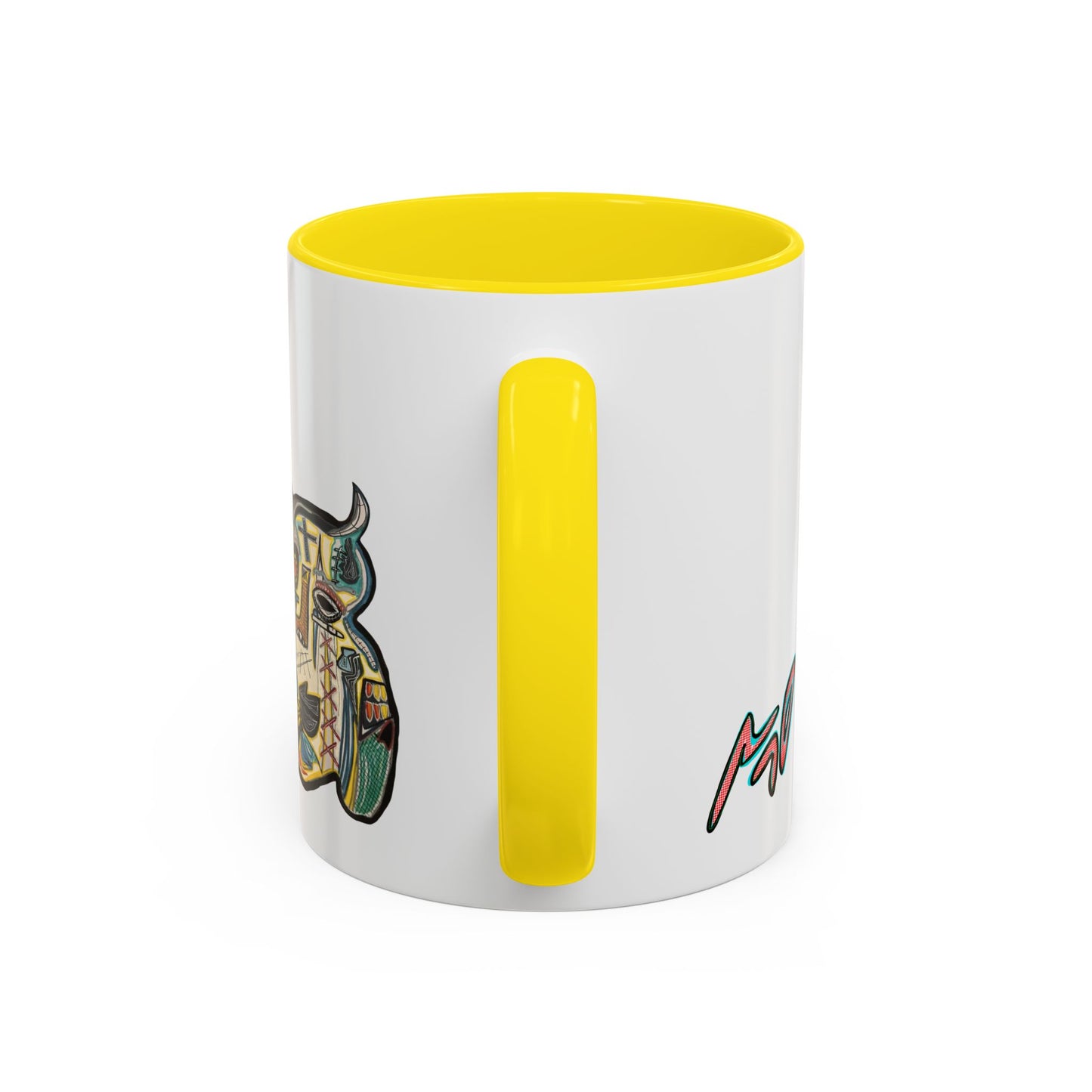 Abstract MOVINCHI Art Coffee Mug — Colorful Cubist Ceramic Accent Mug