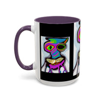 Abstract Alien Art Coffee Mug — Colorful Surreal Creature Accent Mug